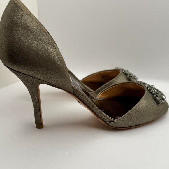 Badgley Mischka Leather Crystal Embellishments - Picture 7 of 8